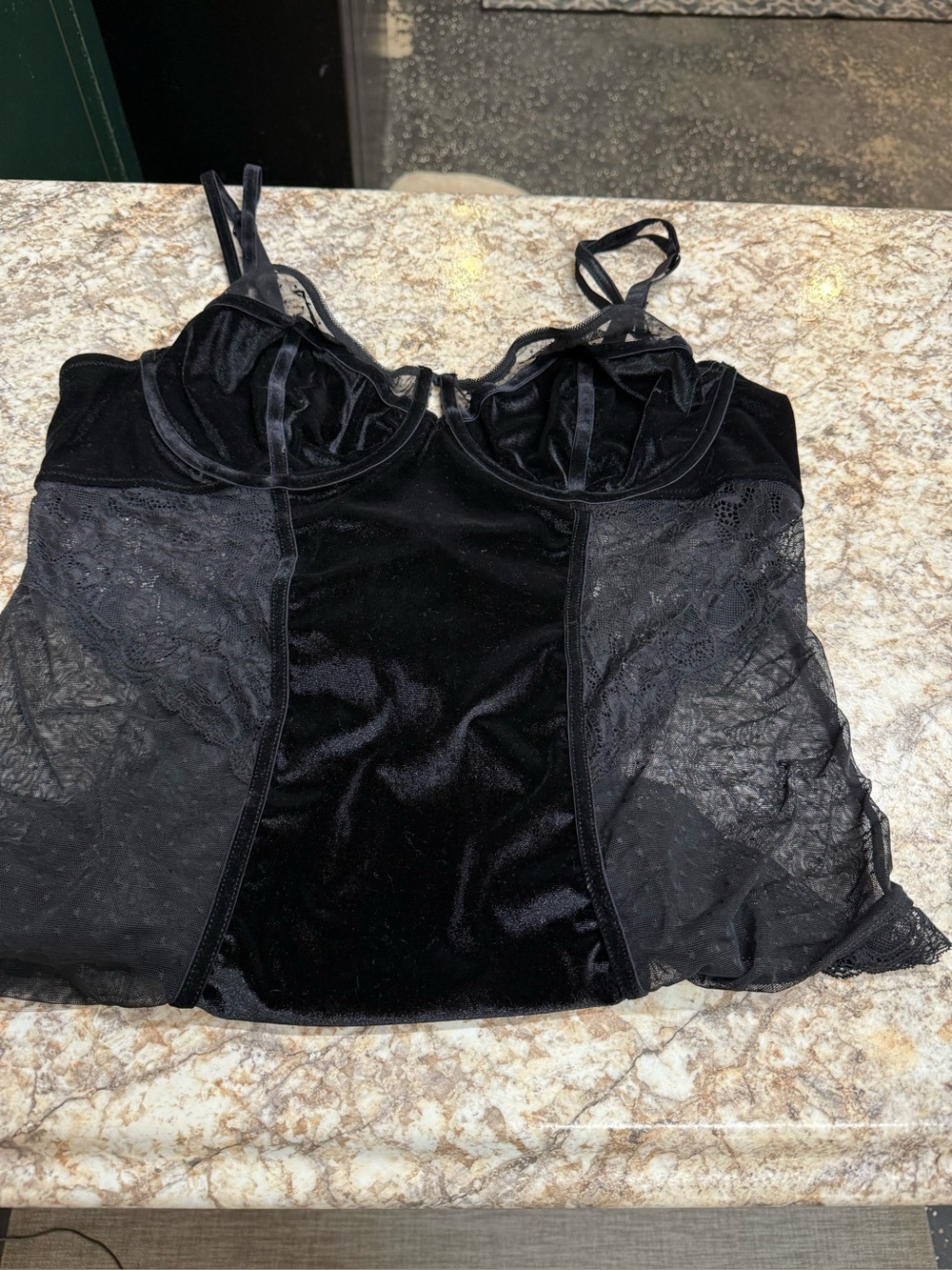 torrid Black Velvet High-Waist Lace Panel Panty